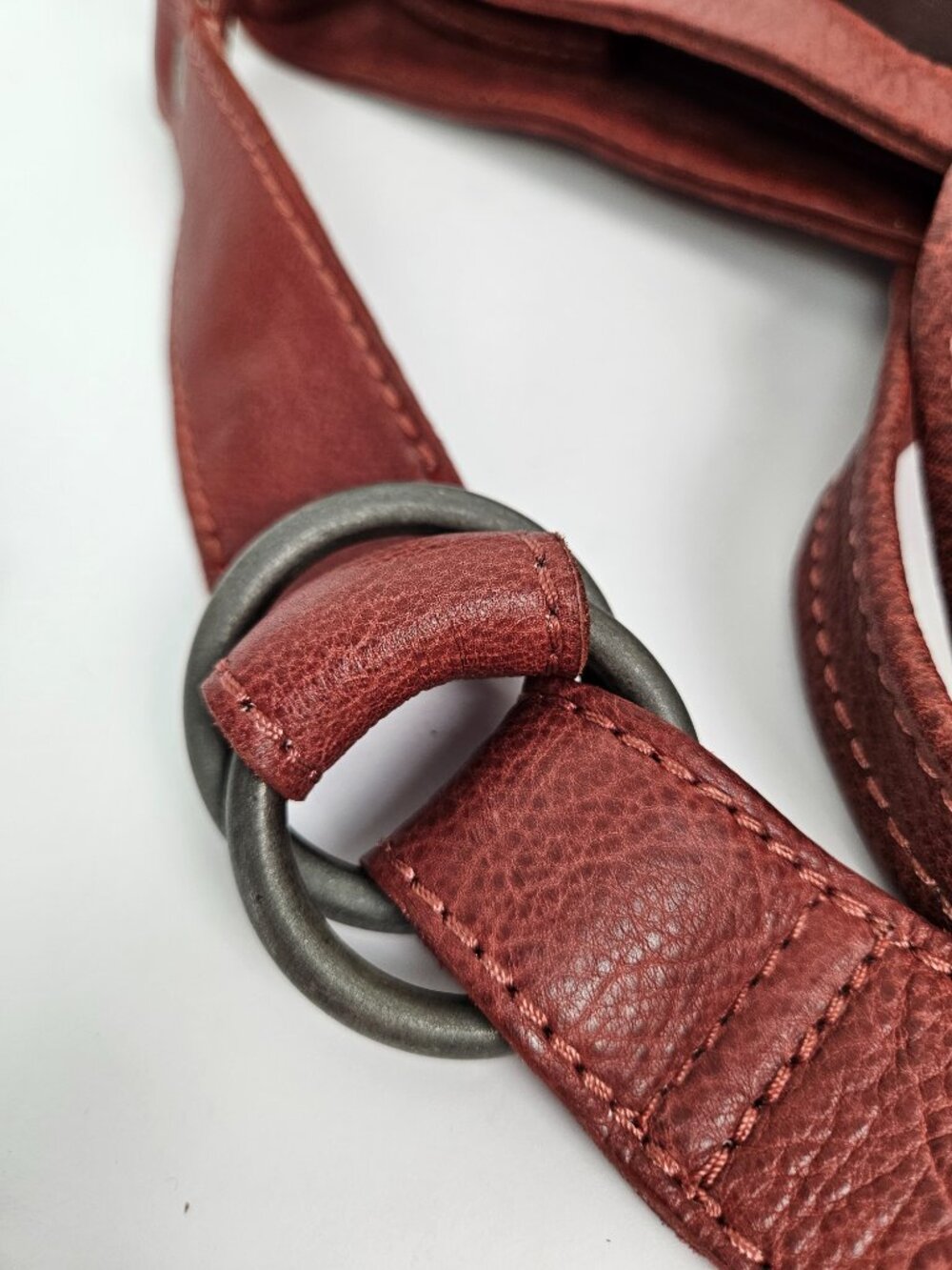 Free People We the Free Vintage Burgundy Red Distressed Suede Slouchy Tote Bag - Picture 10 of 13